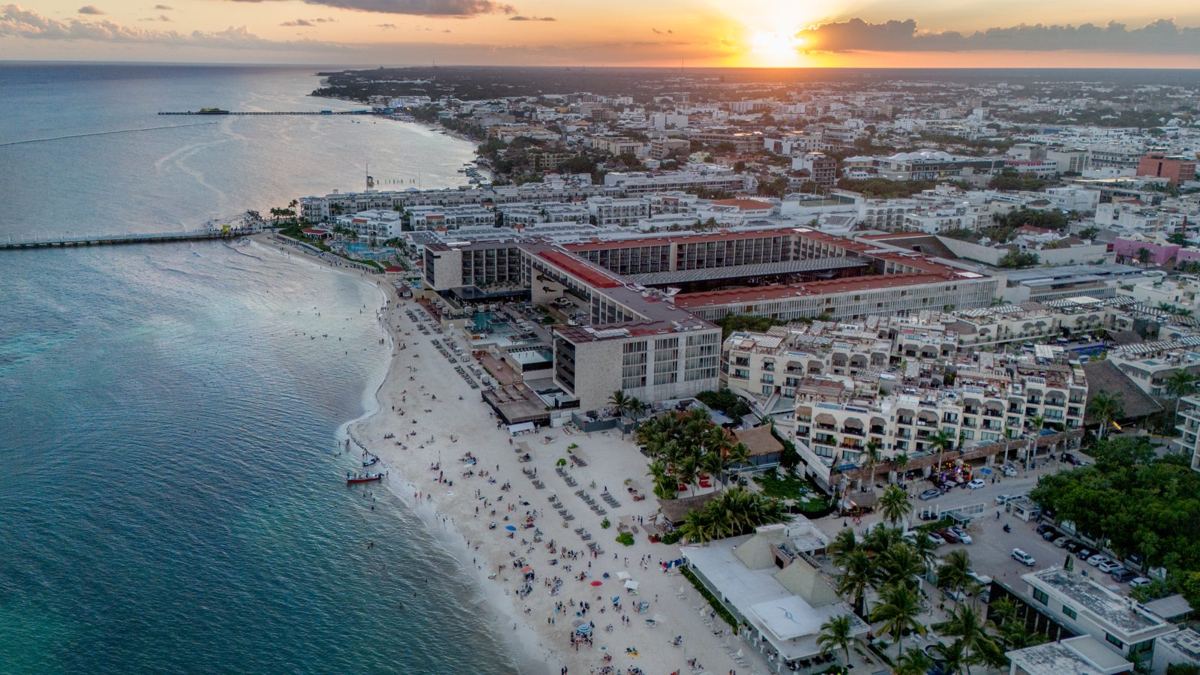 The property and Playa del Carmen from above