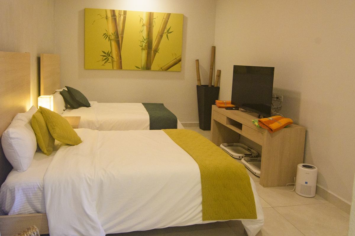 The second bedroom, with two beds